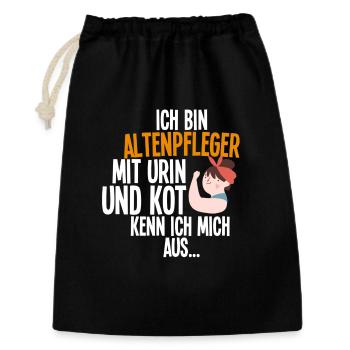 Altenpfleger - Geschenkbeutel aus Baumwolle (30 x 45 cm) - Schwarz - Vorne