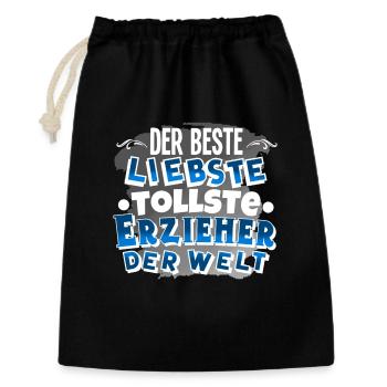 Erzieher - Geschenkbeutel aus Baumwolle (30 x 45 cm) - Schwarz - Vorne