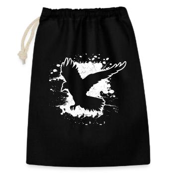 Rabe Krähe Vogel Yoga Wikinger Odins Huginn Muninn - Geschenkbeutel aus Baumwolle (30 x 45 cm) - Schwarz - Vorne