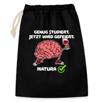 Uni Matura Schulabschluss Abitur Maturant Lustig - Geschenkbeutel aus Baumwolle (30 x 45 cm) - Schwarz - Vorne