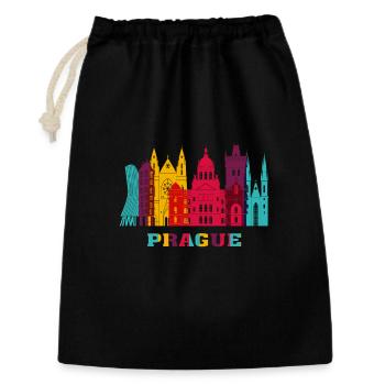 Prager Stadt Skyline Czeck Wahrzeichen - Geschenkbeutel aus Baumwolle (30 x 45 cm) - Schwarz - Vorne