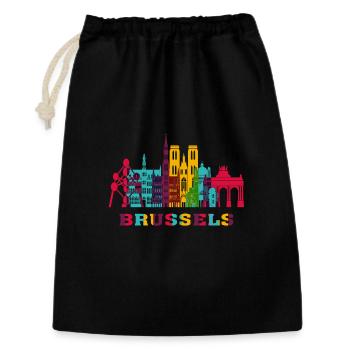 Brussels City Skyline Belgium Landmark - Gift Bag 30 x 45 cm - black - Front