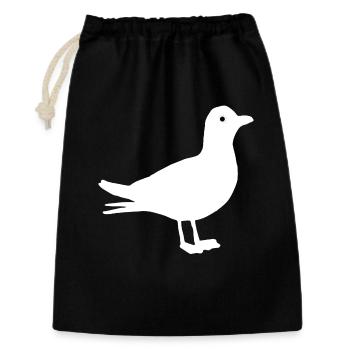 Seagull silhouette, birds, seafaring motifs - Gift Bag 30 x 45 cm - black - Front