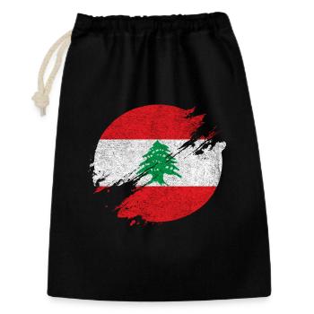 Libanon Vintage Kreis / Geschenkidee - Geschenkbeutel aus Baumwolle (30 x 45 cm) - Schwarz - Vorne