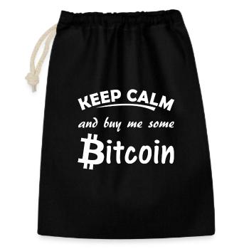 bitcoin - Geschenkbeutel aus Baumwolle (30 x 45 cm) - Schwarz - Vorne