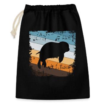 Phoque phoque - Sac cadeau 30 x 45 cm - noir - Devant