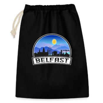 Belfast Northern Ireland Skyline Vintage Sunset Tr - Gift Bag 30 x 45 cm - black - Front