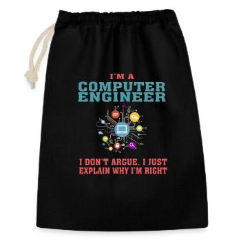 Citation amusante d’ingénierie informatique pour Computer Engi - Sac cadeau 30 x 45 cm - noir - Devant