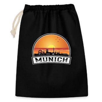 München Deutschland Skyline Vintage Sunset Travel Souve - Geschenkbeutel aus Baumwolle (30 x 45 cm) - Schwarz - Vorne