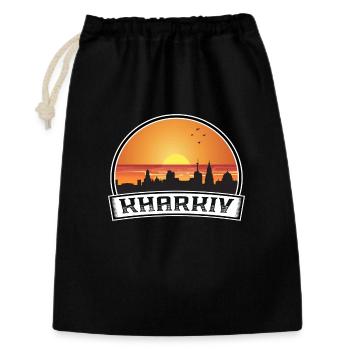 Charkiw Ukraine Skyline Vintage Sonnenuntergang Travel Souv - Geschenkbeutel aus Baumwolle (30 x 45 cm) - Schwarz - Vorne
