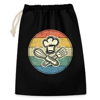 Cercle vintage cool pour les chefs passionnés - Sac cadeau 30 x 45 cm - noir - Devant