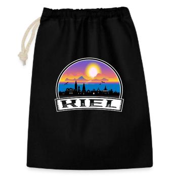 Kiel Deutschland Skyline Vintage Sunset Travel Souveni - Geschenkbeutel aus Baumwolle (30 x 45 cm) - Schwarz - Vorne