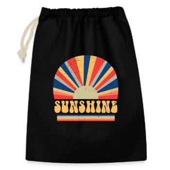 Retro 70er Jahre Stil Hippie Sonnenschein - Geschenkbeutel aus Baumwolle (30 x 45 cm) - Schwarz - Vorne