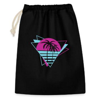 Palm Tree Retro 80er Jahre - Geschenkbeutel aus Baumwolle (30 x 45 cm) - Schwarz - Vorne