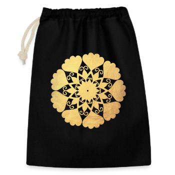 Fleur Mandala Or Yoga Ornement Sun Center om - Sac cadeau 30 x 45 cm - noir - Devant