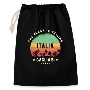 Cagliari Italien Strand Design - Geschenkbeutel aus Baumwolle (30 x 45 cm) - Schwarz - Vorne