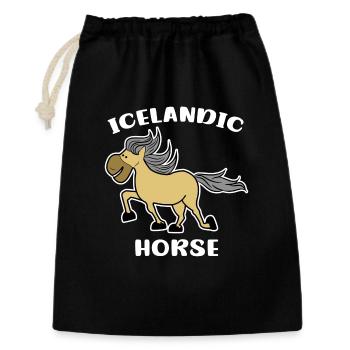 Islandpferde Islandponys Pferdeliebe Statement - Geschenkbeutel aus Baumwolle (30 x 45 cm) - Schwarz - Vorne
