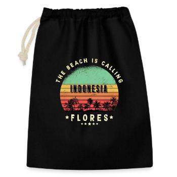 Flores Indonesien Strand Design - Geschenkbeutel aus Baumwolle (30 x 45 cm) - Schwarz - Vorne