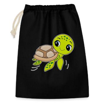 Turtle, cute animal, ocean - Gift Bag 30 x 45 cm - black - Front
