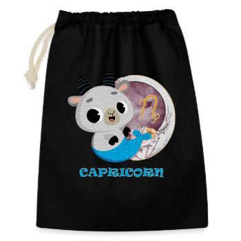 Zodiac sign Capricorn - Gift Bag 30 x 45 cm - black - Front