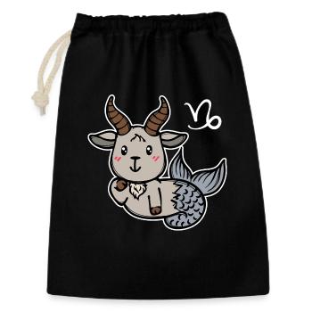 Capricorne Signe du zodiaque Astrologie Horoscope - Sac cadeau 30 x 45 cm - noir - Devant