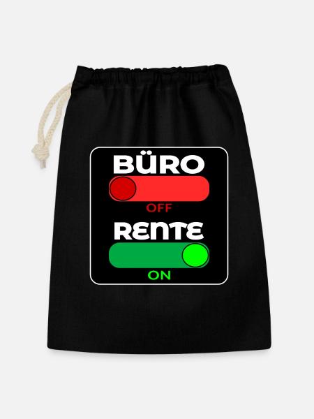 Abschiedsgeschenke für Rentner - RENTE - Geschenkbeutel aus Baumwolle (30 x 45 cm) - Schwarz