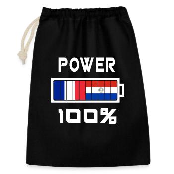 Paraguay and France Power 100% - Gift Bag 30 x 45 cm - black - Front