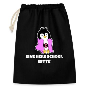 Kalt Pinguin Vogel Tier Statement Südpol Seevogel - Geschenkbeutel aus Baumwolle (30 x 45 cm) - Schwarz - Vorne