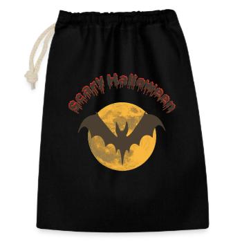 Sprüche, Halloween Outfit, monde, Fledermäuse - Geschenkbeutel aus Baumwolle (30 x 45 cm) - Schwarz - Vorne