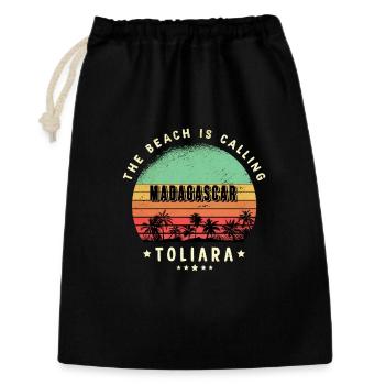 Design de plage de Toliara à Madagascar - Sac cadeau 30 x 45 cm - noir - Devant