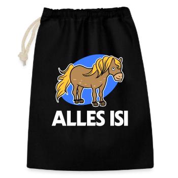 Islandpferde Islandponys Statement Pony Pferdefan - Geschenkbeutel aus Baumwolle (30 x 45 cm) - Schwarz - Vorne