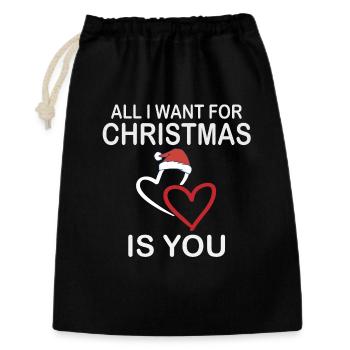 All I want for Christmas is you t-shirt - Gift Bag 30 x 45 cm - black - Front