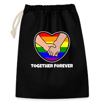 Relationship Homo Statement Heart Pride Rainbow - Gift Bag 30 x 45 cm - black - Front