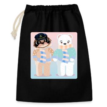 CAPTAIN SLOTH - POLAR BEAR VALENTINE'S DAY - LOVE - Gift Bag 30 x 45 cm - black - Front