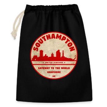 Southampton Skyline Abzeichen - Geschenkbeutel aus Baumwolle (30 x 45 cm) - Schwarz - Vorne