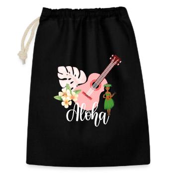 Aloha - Geschenkbeutel aus Baumwolle (30 x 45 cm) - Schwarz - Vorne
