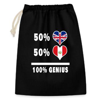 Peru and Great Britain 100% Genius Flag - Gift Bag 30 x 45 cm - black - Front