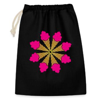 Eis Blume Verlauf Mandala Sommer Eiscreme Fan Fun - Geschenkbeutel aus Baumwolle (30 x 45 cm) - Schwarz - Vorne