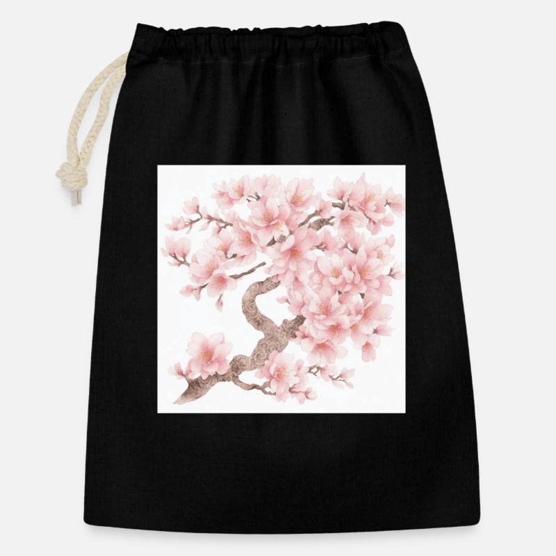 Japanese cherry tree blossoms - Gift Bag 30 x 45 cm - black