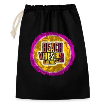 Ambiance de la plage d’Ibiza - Sac cadeau 30 x 45 cm - noir - Devant