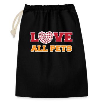 J’aime les animaux de compagnie Déclaration Heart Animals Pet - Sac cadeau 30 x 45 cm - noir - Devant