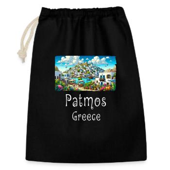 Patmos Greece holiday island beach - Gift Bag 30 x 45 cm - black - Front