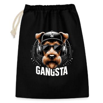 Cadeau de chien irlandais Terrier Gangsta Gangster - Sac cadeau 30 x 45 cm - noir - Devant