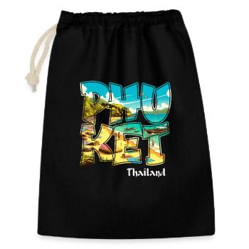 Phuket Thaïlande Plage Vacances Design - Sac cadeau 30 x 45 cm - noir - Devant