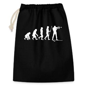 Schifahren Evolution Wintersport Schifahrer Schnee - Geschenkbeutel aus Baumwolle (30 x 45 cm) - Schwarz - Vorne