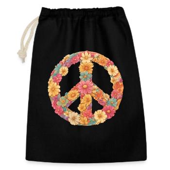 Fleure love and peace - Gift Bag 30 x 45 cm - black - Front