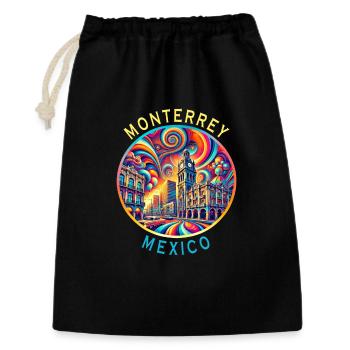 Monterrey, villes de Mexico, art et design - Sac cadeau 30 x 45 cm - noir - Devant
