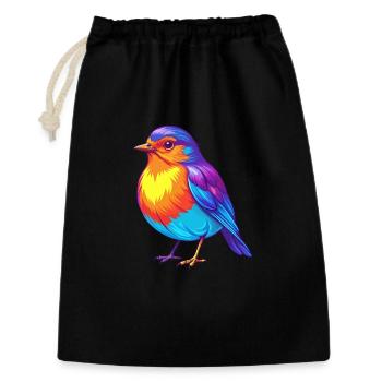 American Robin Colorful Kawaii Cartoon Character - Gift Bag 30 x 45 cm - black - Front