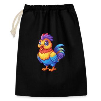 Chicken Colorful Kawaii Cartoon Character Bird - Gift Bag 30 x 45 cm - black - Front