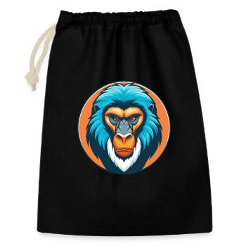 Mandrill Cute Kawaii Cartoon Animal Pet Logo - Gift Bag 30 x 45 cm - black - Front